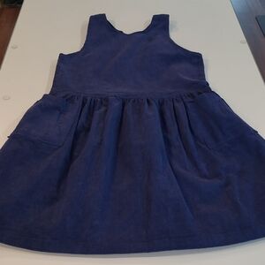 Y2K Radishes & Roses Navy Corduroy Jumper with Pockets 100% Cotton